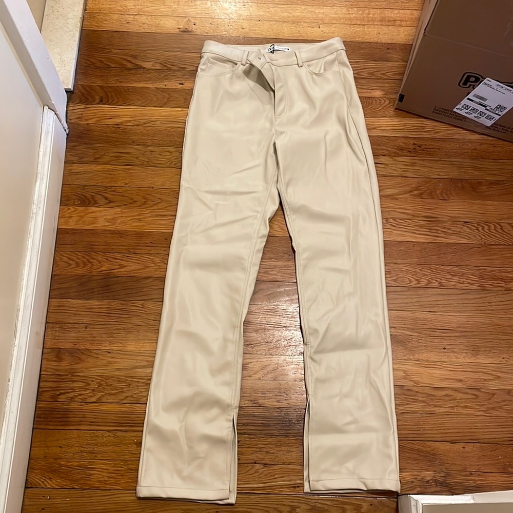 Zara High Waisted Faux Leather Pants